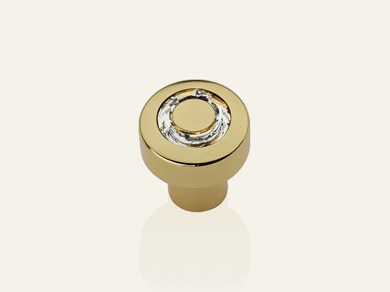 CABINET KNOB - COSMIC CRYSTAL - GOLD PLATED